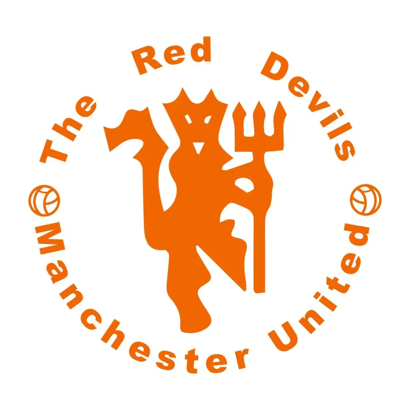 19 см X 19 см The Red Devils Man забавная Автомобильная наклейка, виниловые наклейки, водонепроницаемые для Манчестера Юнайтед, бампер на окно, ноутбук - Название цвета: orange