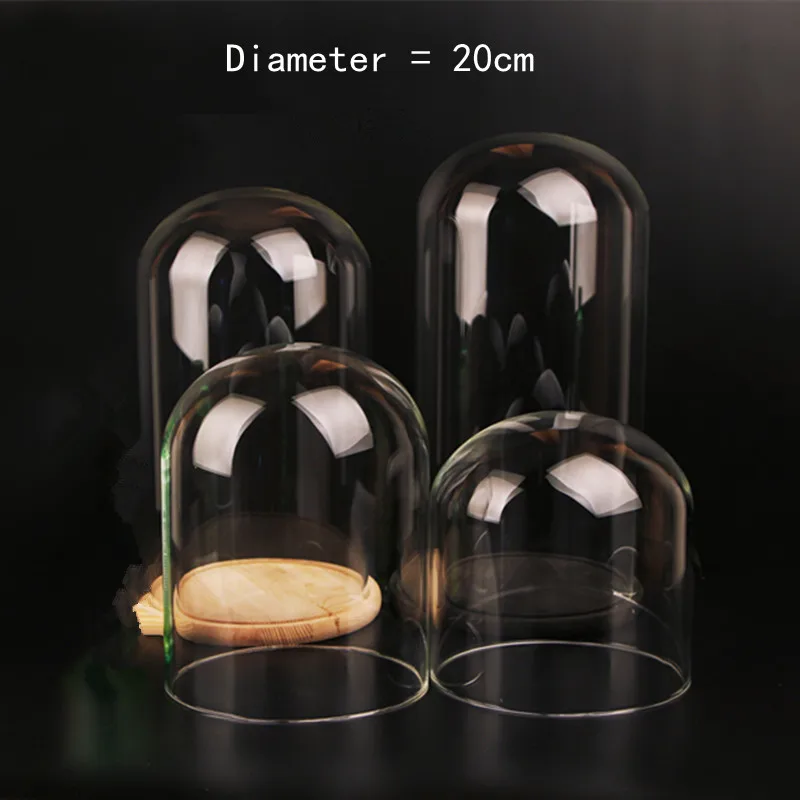 20*40cm Big Size Transparent Glass Dome Vase Home Decoration Creative Cake Snack Food Cover 3