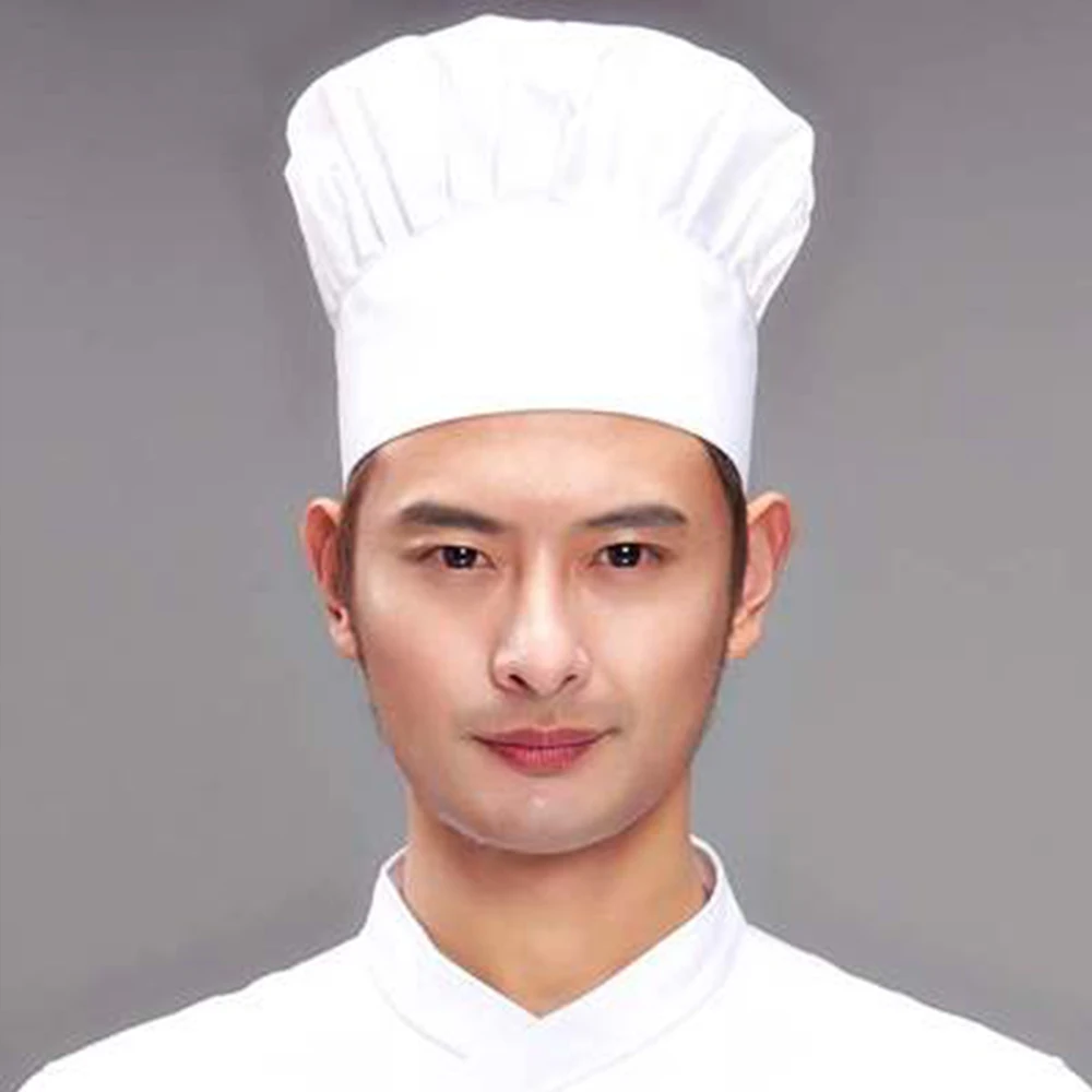 Cooking Adjustable Chef Hat Men Kitchen Baker Elastic Hat Catering Cooking Cap Striped Plain Hats Working Cap 1pc  cooker hat