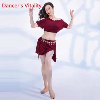 

Adult belly dance short skirt training suit 2020 new suit Short Top+Skirt For Women Bellydancing Wear Team Oriental Dance Wear