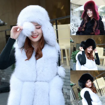 

Winter Warm Faux Fur Hat Korean Fashion Hat Female Thick Comfortable Warm Ski Hat Ear Protection hh88