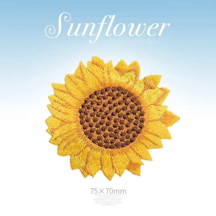 Sunflower Big Подсолнух железа на патчи аппликация вышивка цветок набор для женщин джинсы футболка обувь сумки рюкзаки Diy швейная одежда значки - Цвет: Sunflower Big