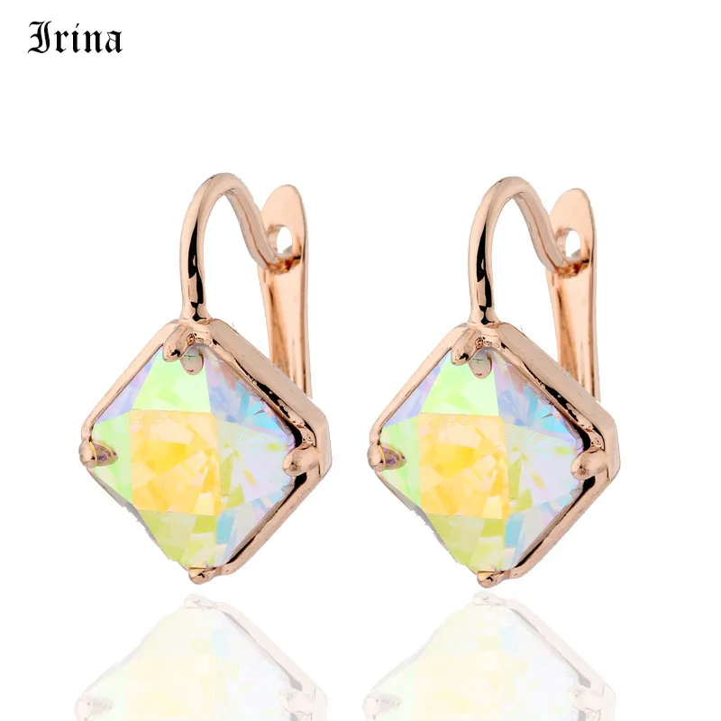 Drop Earrings Dangle Earrings Square Drop Earrings for Women Luxury Jewelry Gift 585 Rose Gold Color