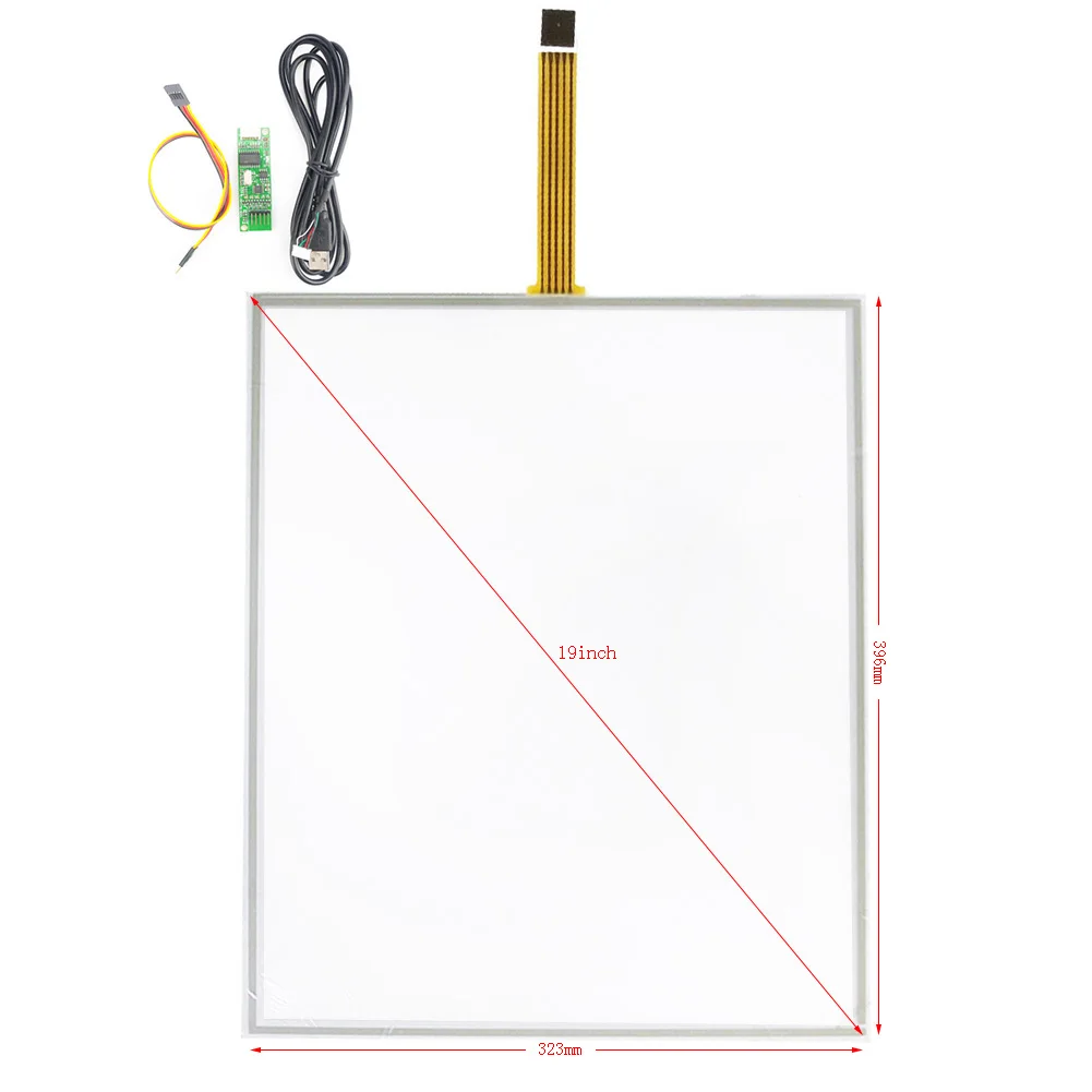 Painel Resistive Touch Screen com Kit Controlador Usb 19 323 mm x 396 mm Fios para 323x396 mm e 323x396*23 mm - Imagem 5