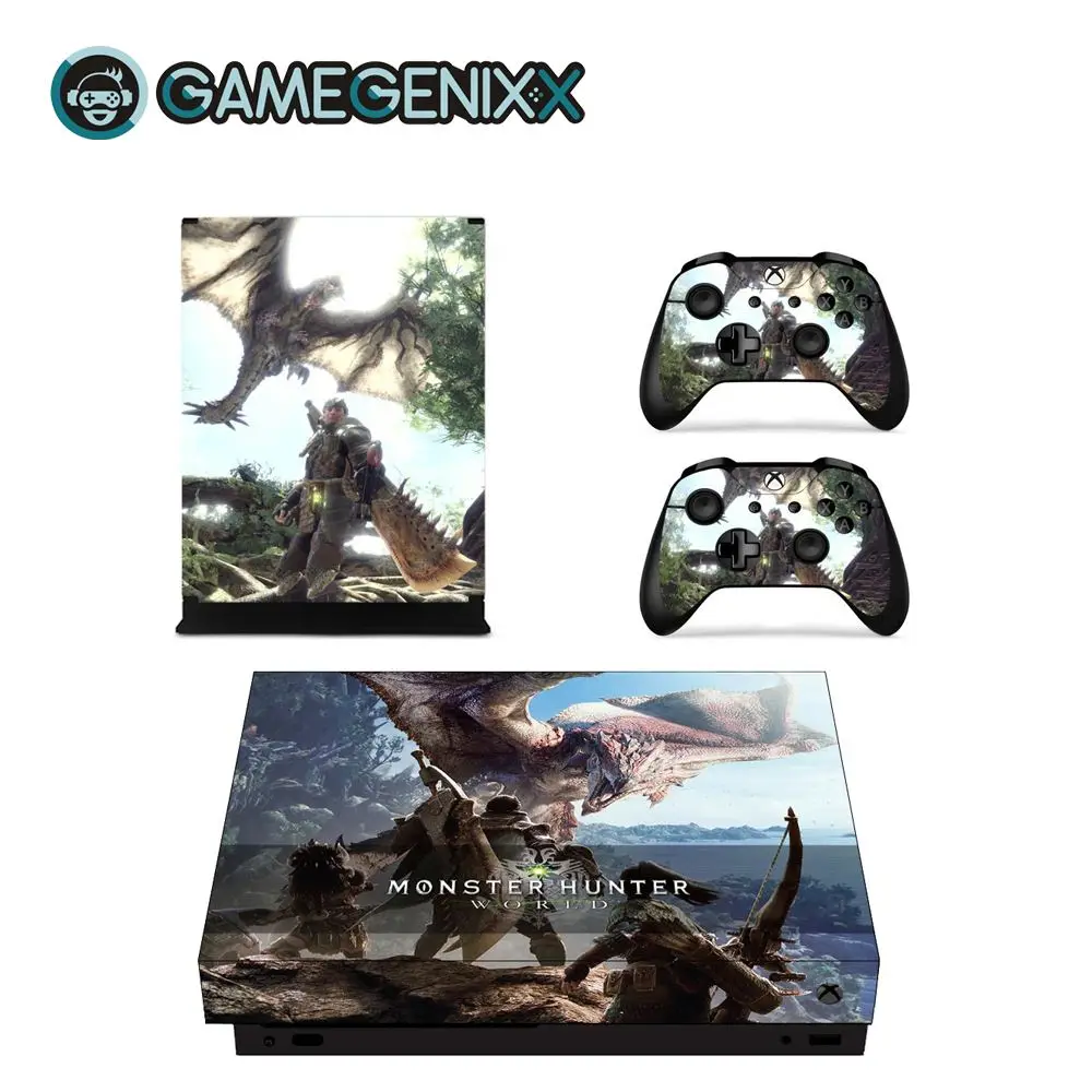 GAMEGENIXX виток винилопласта с наклейкой для консоли Xbox One X и 2 контроллера-Monster Hunter