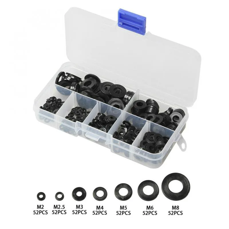 350Pcs M2 M2.5 M3 M4 M5 M6 M8 Black Plastic Nylon Washer Plated Flat Spacer Seals Gasket Ring | Обустройство дома