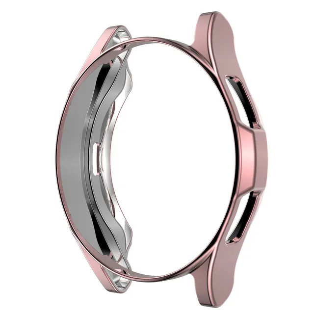 Case for samsung Galaxy watch 4 40mm 44mm classic 46mm 42mm TPU Plated all-around Screen protector cover bumper Accessories pink gold