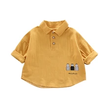 Осенние рубашки с длинными рукавами и рисунком для маленьких мальчиков и девочек, детские топы, футболки, рубашки, Повседневная блузка, Новое поступление