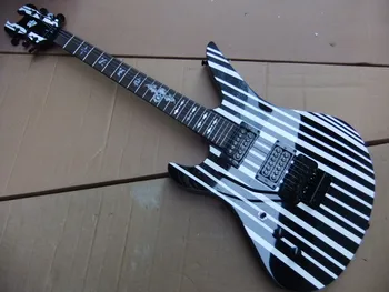 

Wholesale New Guitar Left Handed Schecter Model guitar In Black With Silver Stripe 110525