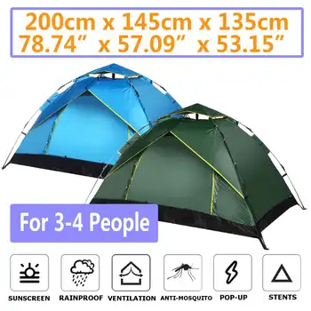 

3-4People Rainproof Outdoor Camping Tents Seasons Tourist Tent Anti-Mosquito Nsect-Proof Ventilation Waterproof Camping Tent