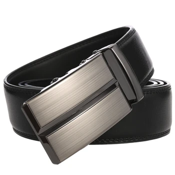 

Temperament man's belt Automatic buckle Designers High quality Fashion casual Youth style black brown leather Male waist tape