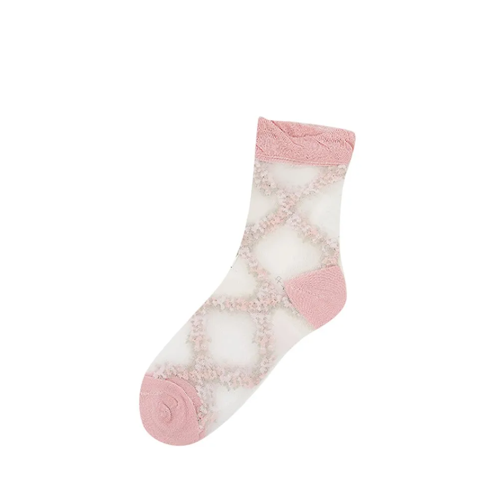 1 пара женских носков модные цветочные стеклянные шелковые ультратонкие прозрачные носки Кристальные мужские носки Calcetines мягкие носки L52 - Цвет: C