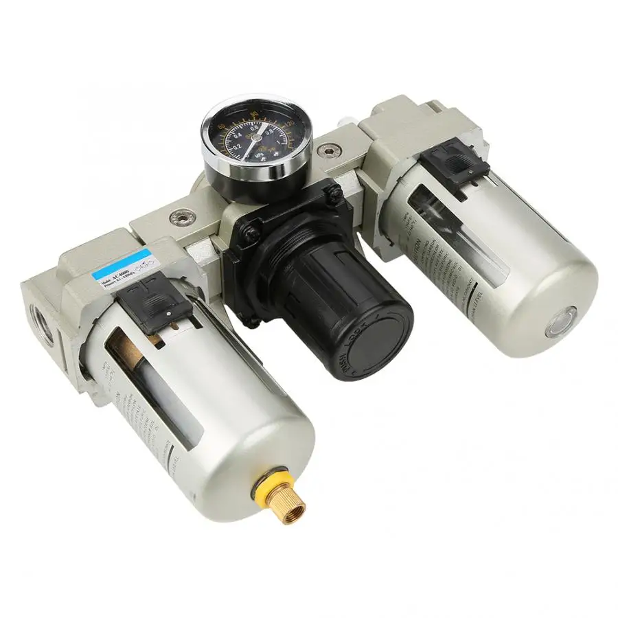 

Air Filter Regulator Pneumatic Valve G1/2 Air Source Gas Treatment Unit Filter Pressure Regulator With Gauge Fittings Pneumatic