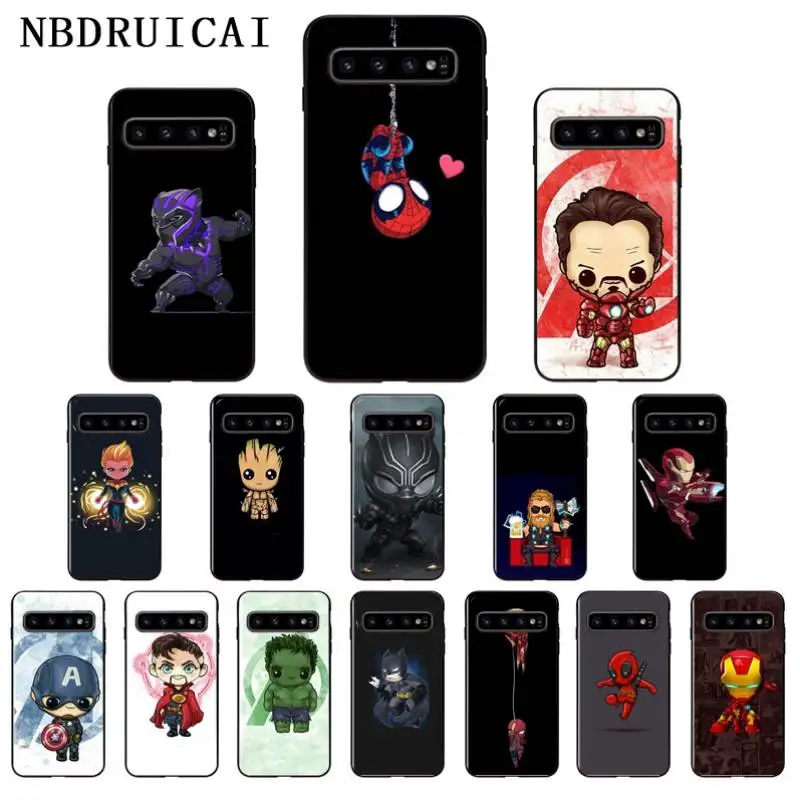 

NBDRUICAI Marvel Spiderman Cute Cartoon Phone Case for Samsung S9 plus S5 S6 edge plus S7 edge S8 plus S10 E S10 plus
