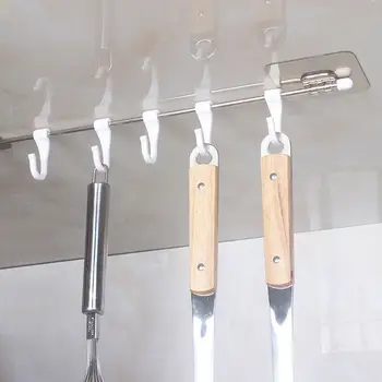 

2PCS 6 Hooks Self Adhesive Kitchen Towel Holder Firm Hang Storage Rack Organiser Hook