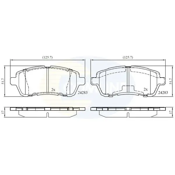 Колодки тормозные передние DAI SIRION 1.3 05- 254MM BRAKE DISC C