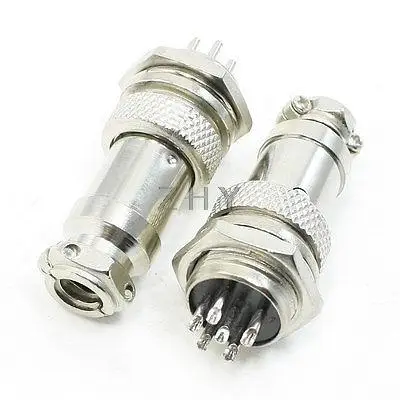 

2Pcs Aviation Plugs Male Female Connectors 6 Pin for 16mm Panel Hole