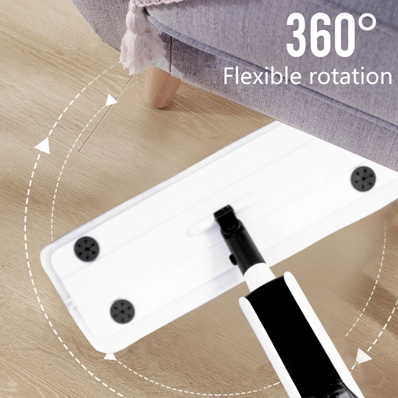 Spray Floor Mop With Reusable Microfiber Pads 360 Degree Handle Home Kitchen Laminate Wood Ceramic Tiles Floor Cleaning