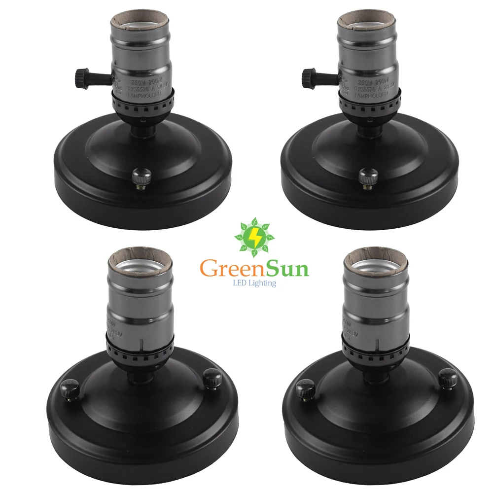 GreenSun 4 шт. перламутровая черная лампа цоколь E27/E26 алюминиевый Ретро Эдисон