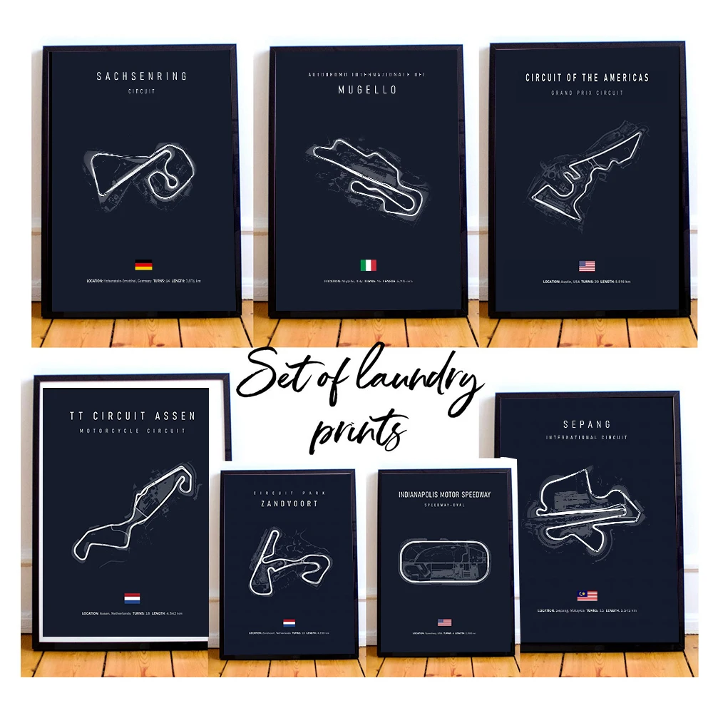 Affiche Toile Circuit Spa Francorchamps F1 - Impression Haute Qualité 50x70cm - Décoration Murale Passion Course Automobile