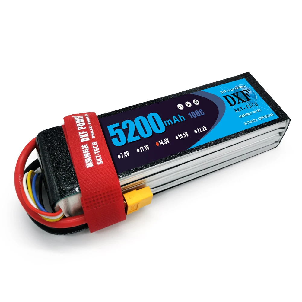 Аккумулятор DXF Lipo 4S 14 8 в 5200 мАч 100C MAX 200C T/XT60 для радиоуправляемого автомобиля
