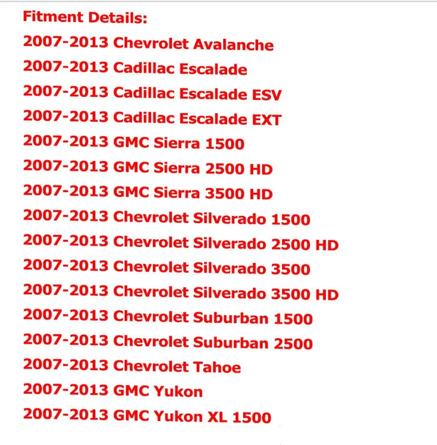 4 шт. дверные ручки комплекты сменных деталей для Cadillac Escalade для Chevy Silverado 22738721 22738722 22738725 22738726