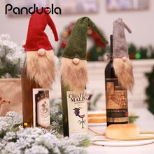 Винные Чехлы для бутылки шампанского Новогодние рождественские украшения, Санта Клаус бутылки сумки подарки держатель для вечерние рождественские праздники