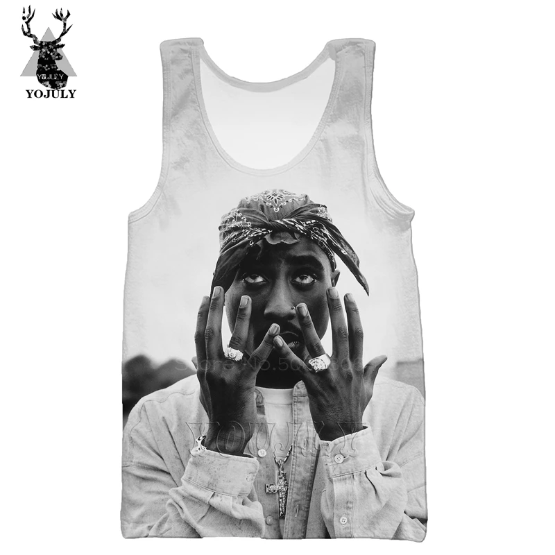 Мужские и женские безрукавки с 3d принтом, безрукавка 2pac, безрукавка унисекс в стиле хип-хоп, уличная одежда, жилеты, топы для американских певиц Тупак 11