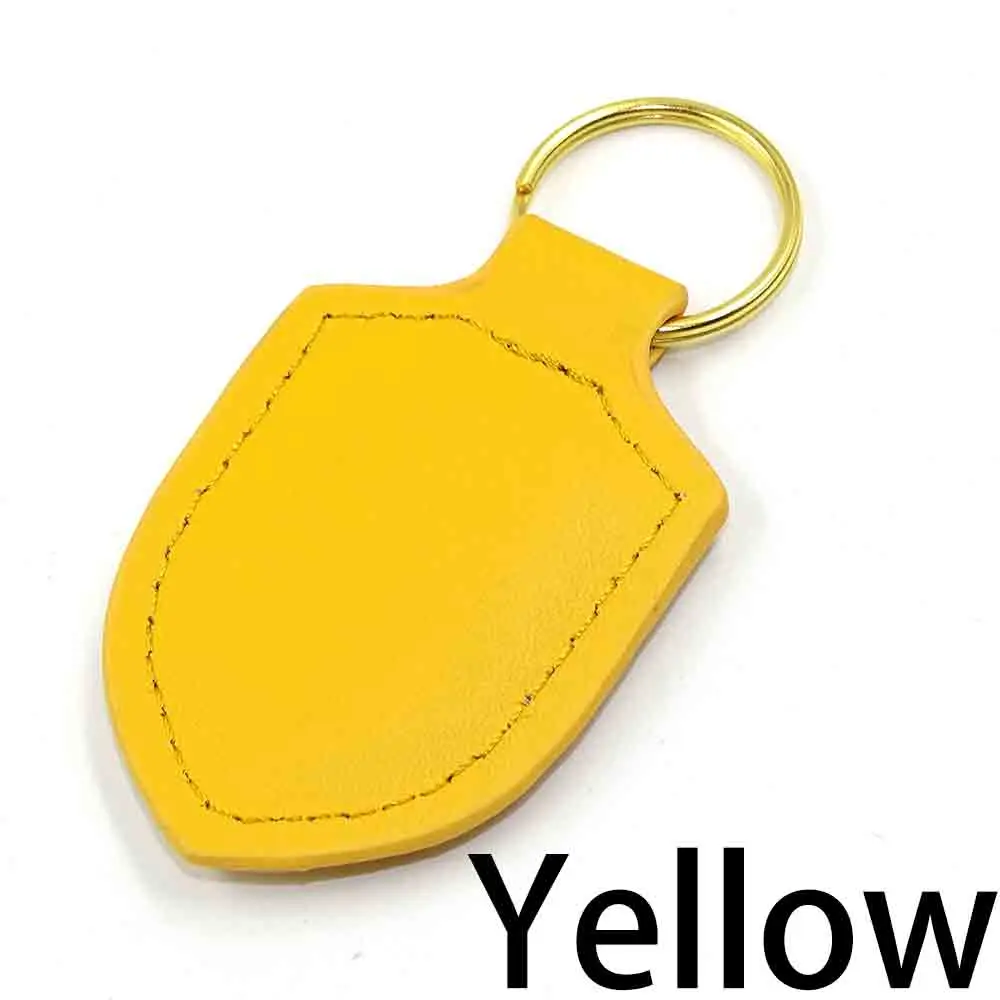 Автомобильный Стайлинг металлический цветной гребень кожаный брелок цепь для ключей брелок для Macan S Turbo Cayenne Panamera S 911 918 718 GT2 - Название цвета: Yellow