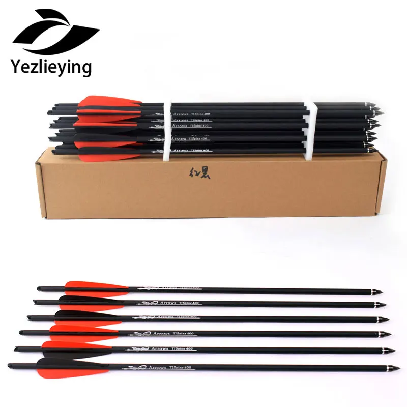

6/12Pc 16/20 inch Archery carbon Arrows 400 Spine Replaceable Bolt Arrowheads for bow and arrows for adults