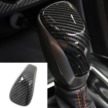 

Car Gear Shift Knob Head Cover Sticker Interior Car Styling Accessories ABS Carbon Fiber Black New for Subaru Forester 2019
