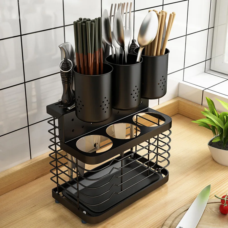 304 Stainless Steel No Drilling Wall Mount Kitchen Storage Rack Knives Holder Cutlery Box Utensils Organizer Tableware Container | Дом и сад