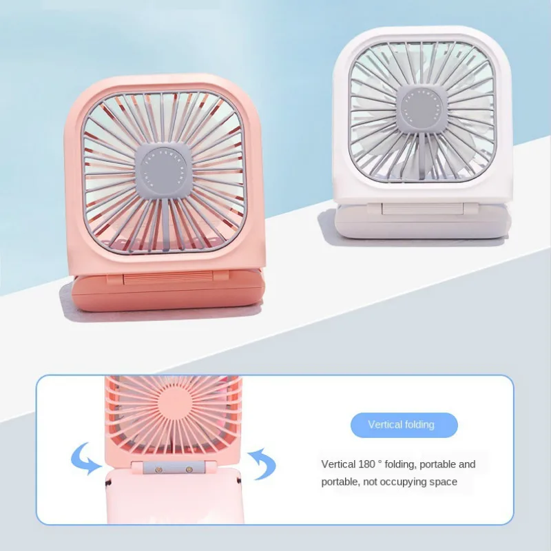 Hanging Neck Fans Mini Portable Folding USB Small Fan Mute Power Bank Portable Handheld Desktop Multi Function Charge Fan_voghion.com
