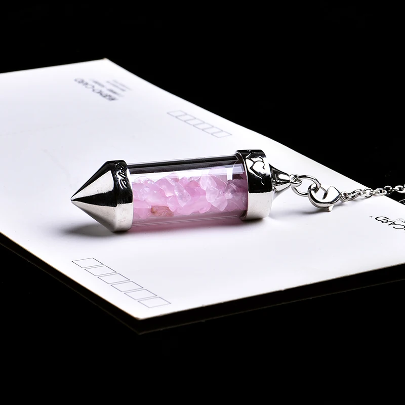 Кристалл натуральные минеральные ювелирные изделия Изысканный прозрачный цвет тела гравий дух желаний бутылка подарок дух маятник - Цвет: ChinaOpal