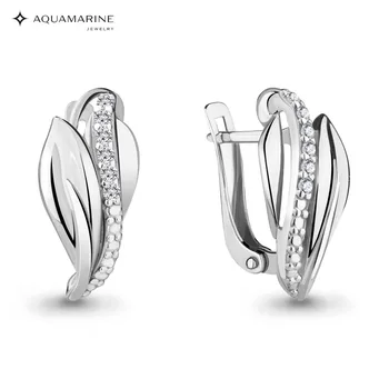 

AQUAMARINE earrings with cubic zirconia, silver 925