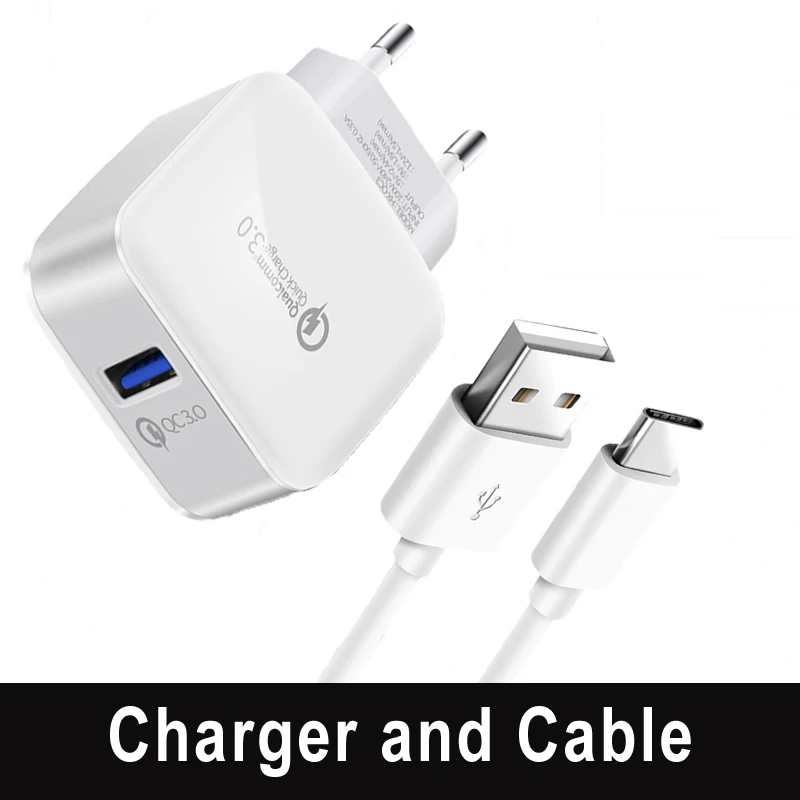 3A Fast Charger Adapter Quick Charge 3.0 EU Plug Type-C USB Cable For OPPO A74 A95 A53 A73 A52 5G Reno 5 4 3 2 Z F Pro Chargers usb quick charge 3.0 Chargers