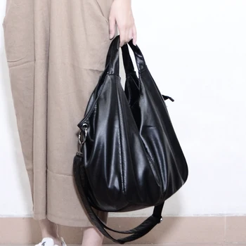 

2020 top-handle ladies casual Hobo Women Messenger Bags Cross-body Soft PU Leather Shoulder Bag Female Luxury Washed Tote sac