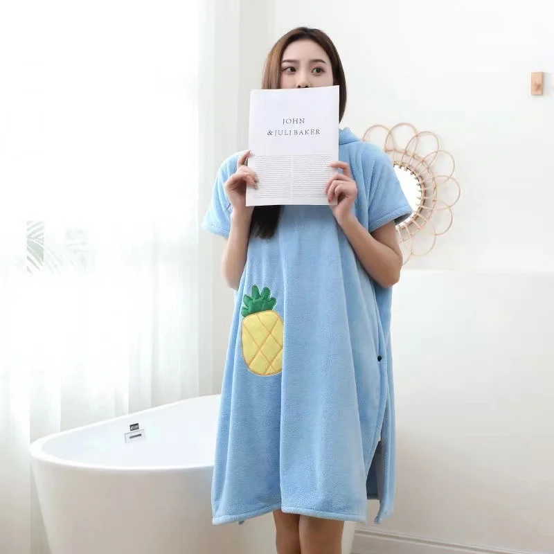Fast Absorbing Water Wearable Bathrobe Beach Towel Outdoor Sports Soft Tactility Hooded Bath Towels Dress Poncho Swimming Cloak