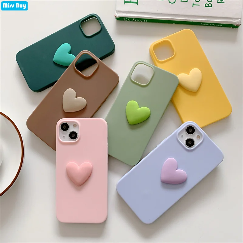 Love Heart Matte Soft TPU Back Phone Case For OPPO Realme X7 X3 V3 V5 K7x C17 C15 C12 C25 C11 7 6S 3 5 6 3i 5i Pro Cover | Мобильные