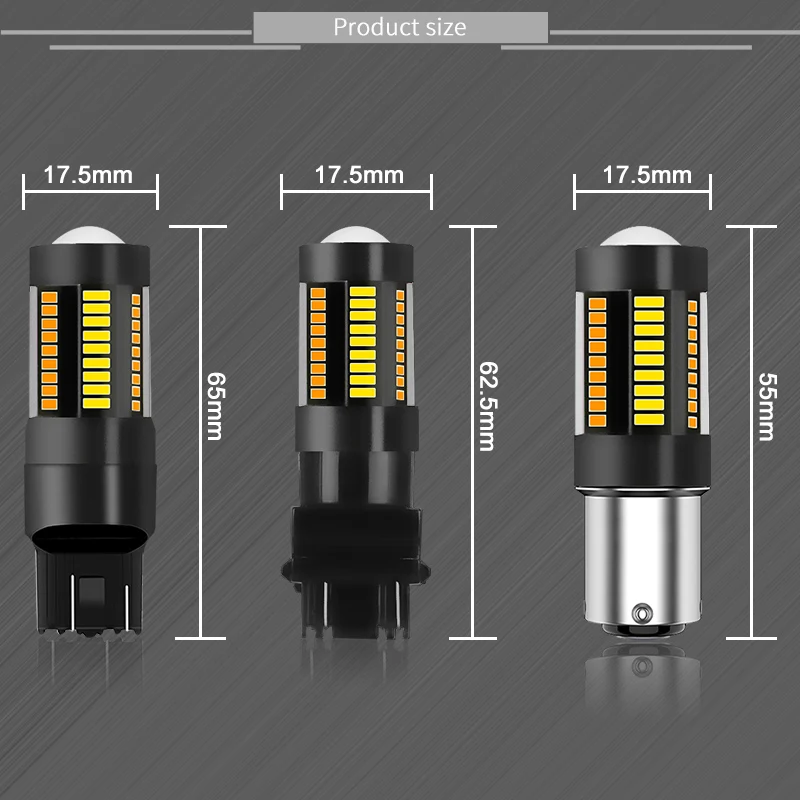 Пара T20 1157 BAY15D P21/5 Вт T25 7443 светодиодный автомобильный световой сигнал двойной цвет белый Янтарный 4014 66 SMD лампы заднего хода 12 В