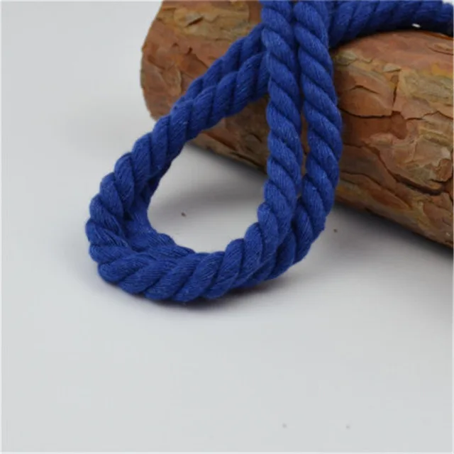 Royal Blue Хлопок, 10 метров, 3 акции, скрученные хлопковые шнуры, 8 мм, сделай сам, украшение для рукоделия, хлопковая веревка для сумки, пояса, Швейные аксессуары для рукоделия - Цвет: Royal Blue