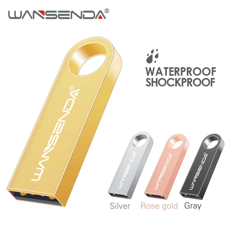 USB флеш-накопитель WANSENDA металлический 4 ГБ 8 64 32 16 флешка с реальной емкостью 2 0