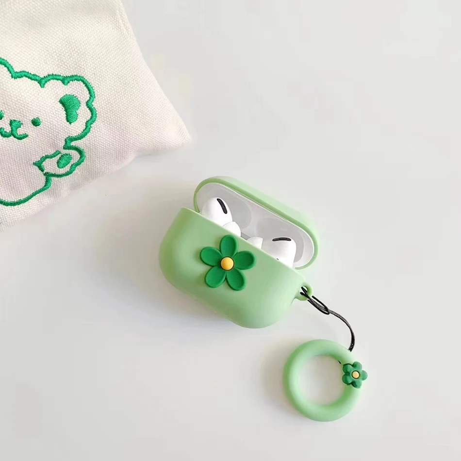 Чехол для наушников с цветами для Airpods Pro, силиконовый чехол, красивое с медведем и собакой Мультяшные наушники/Earpods, чехол для Apple Air pods Pro 3, чехол s