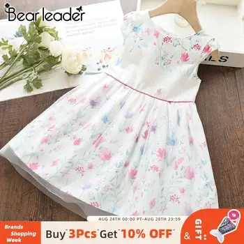 

Bear Leader Girls Dress New Summer Girl Princess Mesh Dresses Girl Kid Wedding Dress Flowers Children Clothing Sweet Costumes