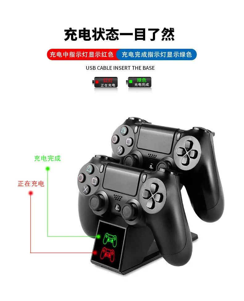 Игровой контроллер PS4 джойстик ручка USB зарядное устройство двойной USB быстрая зарядка док-станция для Playstation 4 PS4 Slim/PS4 Pro