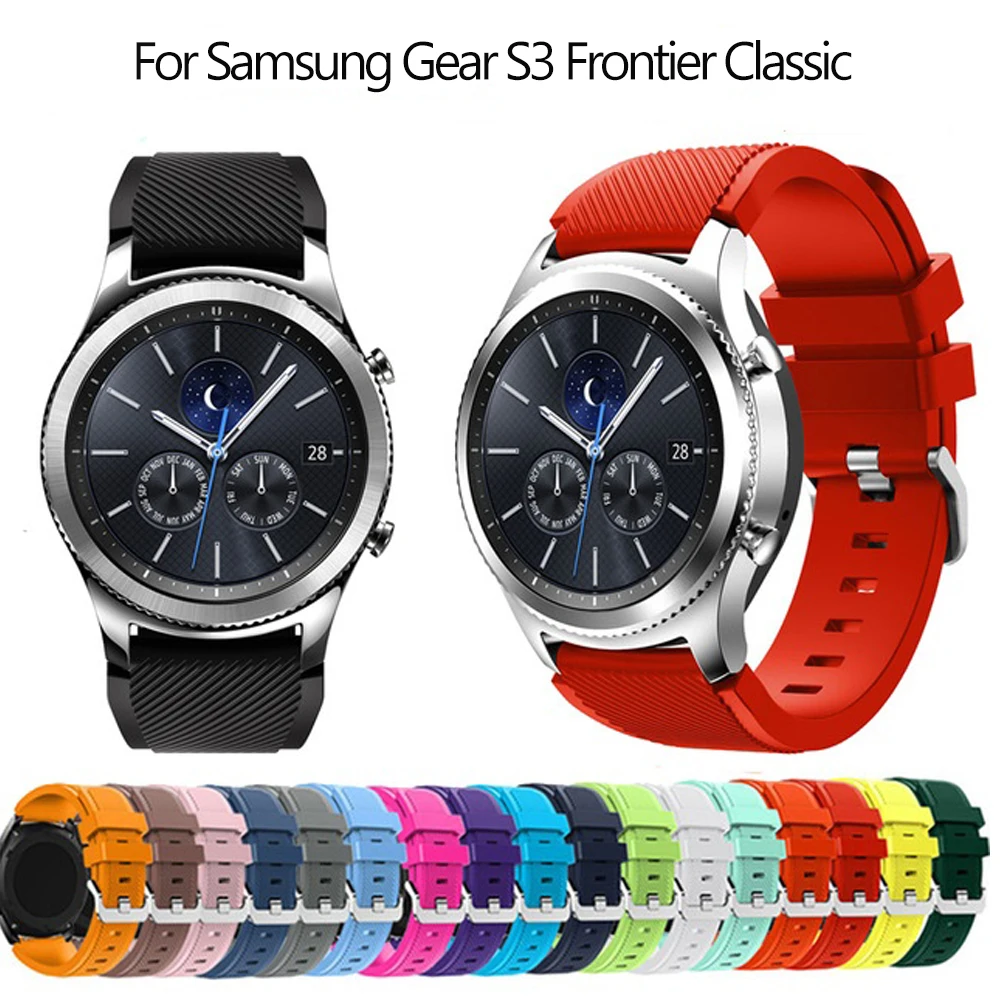 Горячая Распродажа! Классический ремешок s3 Frontier для samsung Galaxy Watch 46 мм ремешок 22 мм силиконовый браслет huawei watch GT ремешок S3 smartwatch