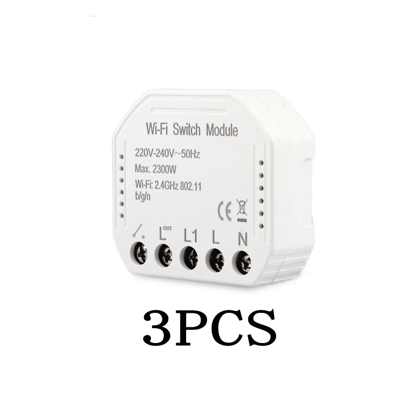 3PCS Diy модуль Wifi дистанционный переключатель освещения Smart Life/Tuya приложение дистанционное управление работает с Alexa Echo Google Home - Комплект: 3PCS