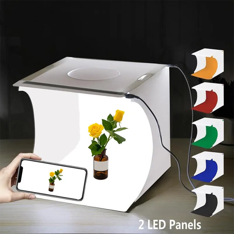 

Dual LED Panels Folding Portable Photo Video Box Lighting Studio Shooting Tent Box Kit Emart Diffuse Studio Softbox lightbox