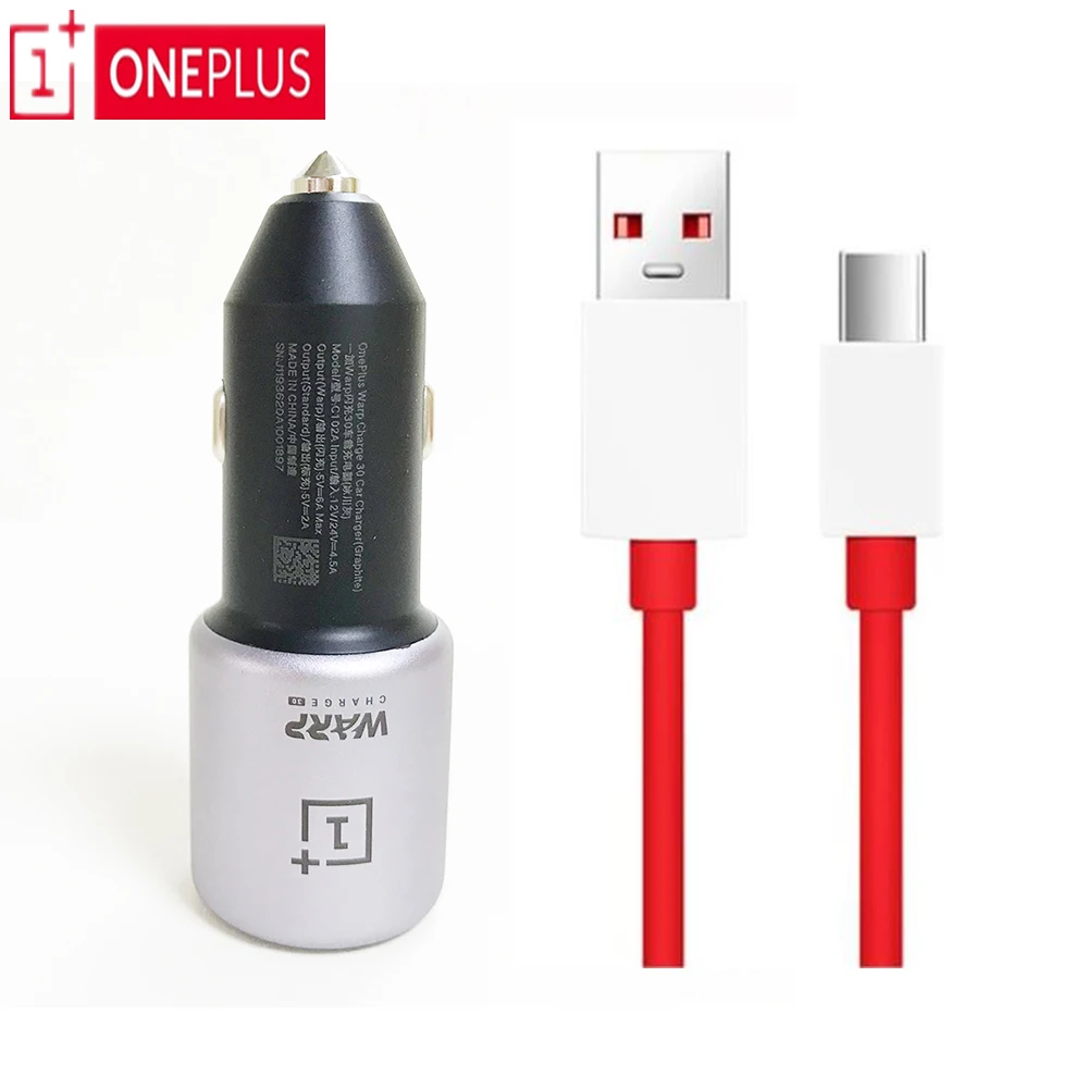 Original Oneplus Warp Charge 30 Car Charger 5V=6A Max For Oneplus 7T 7T
