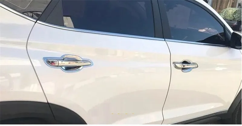 Для hyundai Tucson Хромированная ручка крышка/ABS дверные ручки чаши Кепки крышка планки автомобиль-Средства для укладки волос